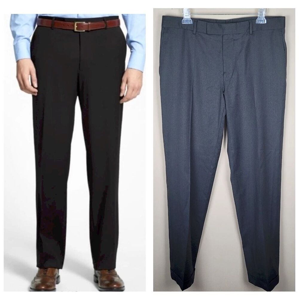 Hugo Boss Waist Size 36 Virgin Wool Pasolini Dress Pants Dark Gray Size 40 L